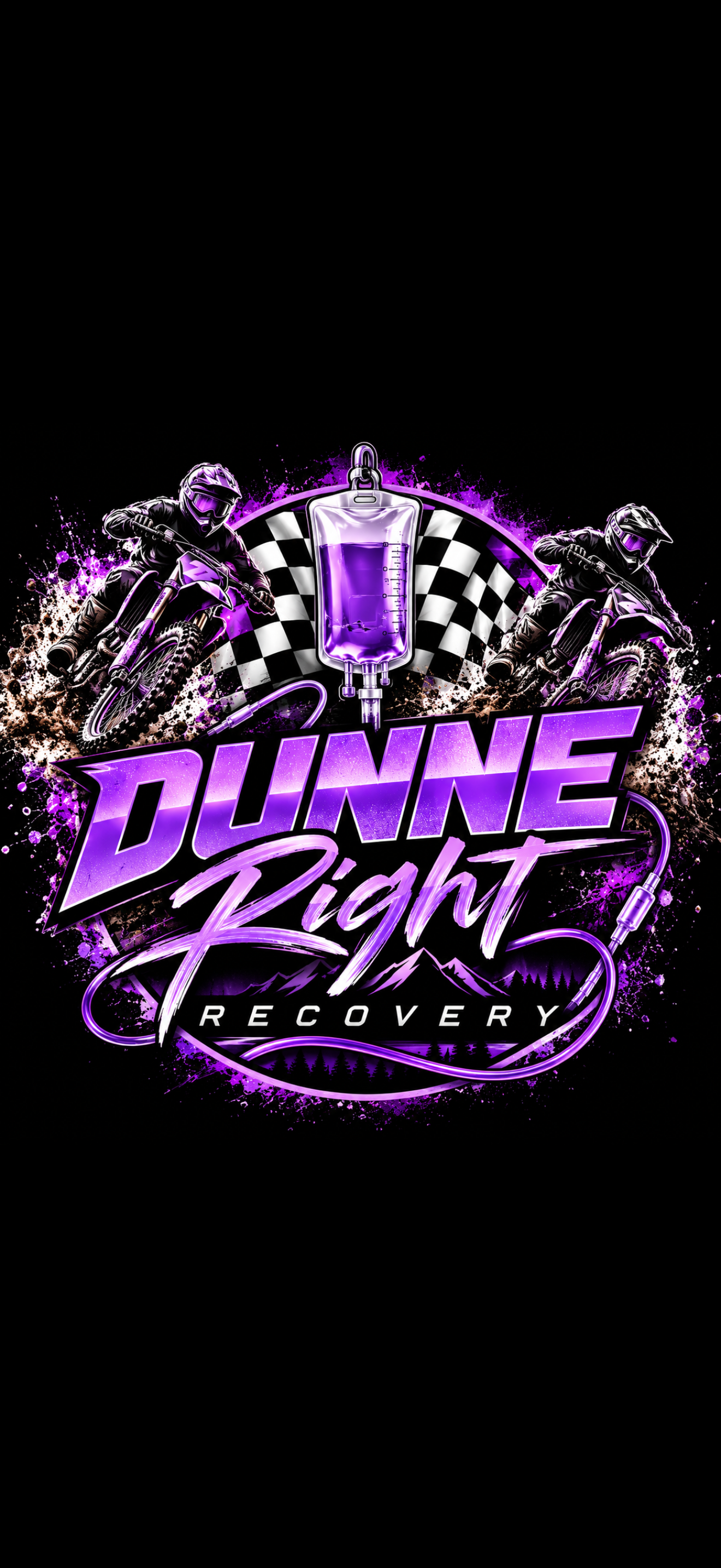 Dunne Right Recovery — motocross and IV therapy brand graphic